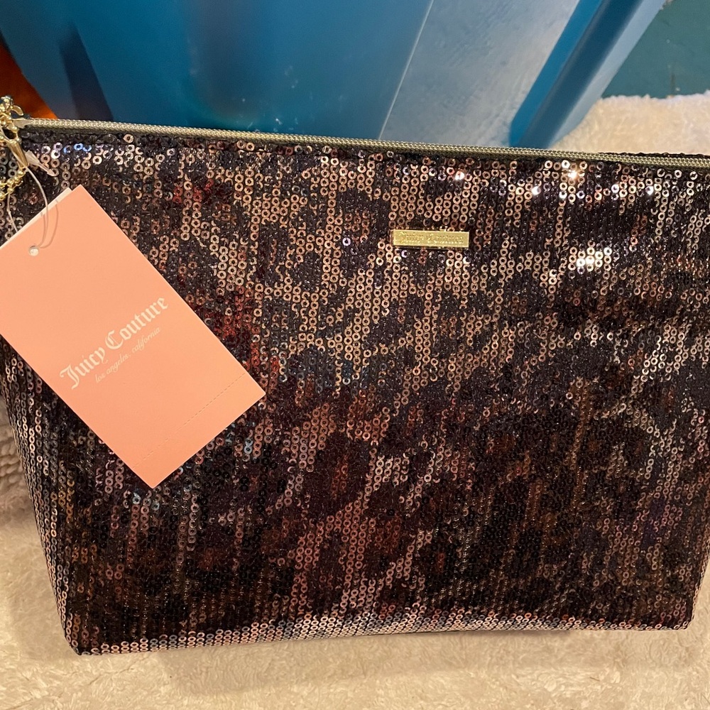 Cheetah Sequins Juicy Couture Makeup Bag